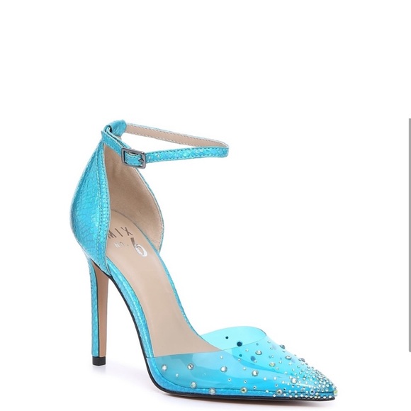 Mix No 6 Turquoise Studded Pumps - Picture 1 of 5